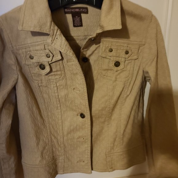 Womens Tan Denim jacket size Medium - Picture 4 of 4